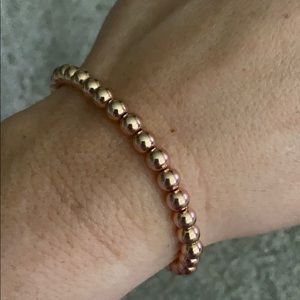 Rose gold 6mm bead bracelet 14kt gold filled beads